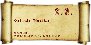 Kulich Mónika névjegykártya